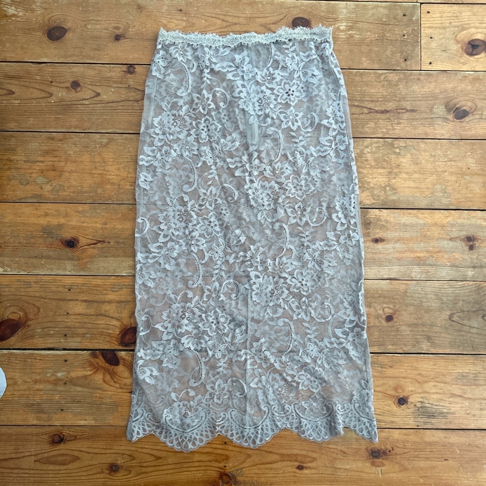 Tan lace maxi skirt